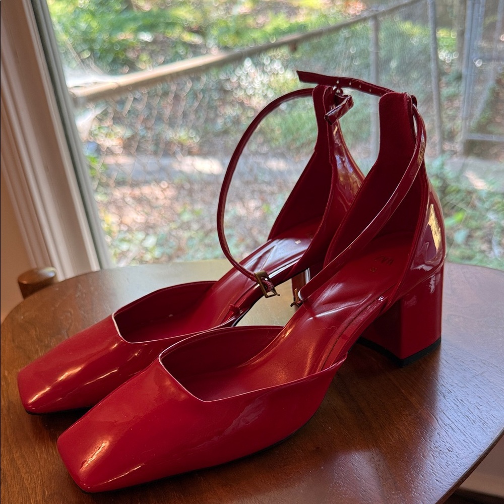 Patent Red Mary Jane Heels